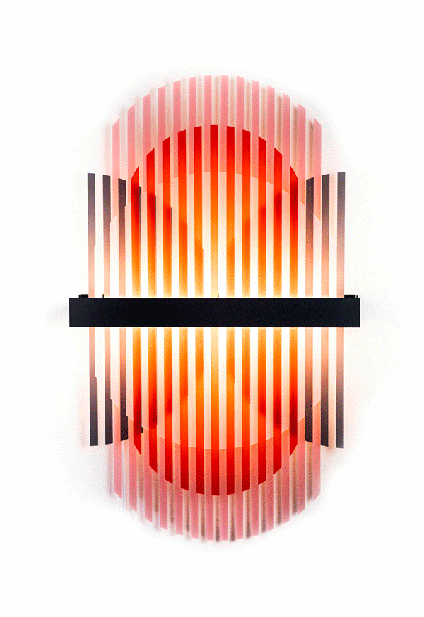 Geometrische lichtsculptuur ‘Lamina’ van Tijs Gilde speelt met kleur, licht en schaduw